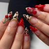 image:imageBABALAL Anime Press On Nails Medium Almond Fake Nails Yellow Red Summer Design Apple Flower Cartoon 24Pcs Glossy Acrylic False NailsBNSA112