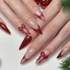 image:imageBABALAL Press on Nails  Long Stiletto Fake Nails Brown Cheetah French Tip Tortoise Flower Design 3D Handmade Acrylic Glue on Y2k Full Cover False nails with Rhinestone 24PcsANG22601