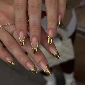 image:imageBABALAL Anime Press On Nails Medium Almond Fake Nails Yellow Red Summer Design Apple Flower Cartoon 24Pcs Glossy Acrylic False NailsBNSA113