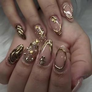 image:imageBABALAL Anime Press On Nails Medium Almond Fake Nails Yellow Red Summer Design Apple Flower Cartoon 24Pcs Glossy Acrylic False NailsBNSA122