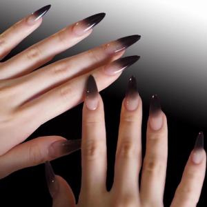 image:imageBABALAL Medium Almond Press on Nails  Green Spring Fake Nails Cat Eye Bling Design with Flower Trendy Full Cover Acrylic False Nails for Women Girls 24PcsANI04