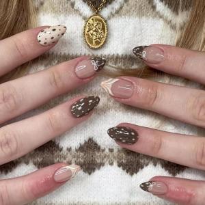 image:imageBABALAL Pink Press on Nails  Almond Medium Fake Nails Cat Eye Shiny Bling Design With Flower Charm 30Pcs Bling Manicure Acrylic False Nails for Women GirlsCNE006