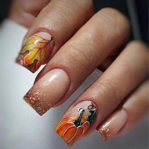 image:imageBABALAL Press on Nails Short Oval  Yellow Fake Nails Flower amp Sparkly Glitter Bling Swirl Design Summer Spring Full Cover Acrylic False Nails for Women GirlsBNO310