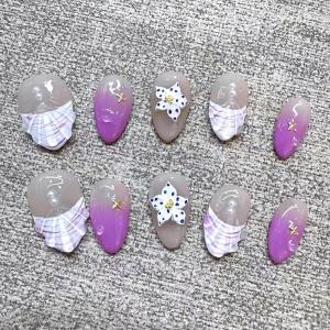 image:imageBABALAL Press on Nails Short Oval  Yellow Fake Nails Flower amp Sparkly Glitter Bling Swirl Design Summer Spring Full Cover Acrylic False Nails for Women GirlsBNO318