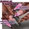 image:imageBABALAL Press on Nails Long Square Fake nails Brown Red Tortoise Fall Glue ons French Tip 3D Flower Handmade Supplies 24Pcs Ombre Full Cover Mancire False Nails for Women GirlsFNY03tortoise