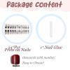 image:imageBABALAL Press on Nails Long Square Fake nails Brown Red Tortoise Fall Glue ons French Tip 3D Flower Handmade Supplies 24Pcs Ombre Full Cover Mancire False Nails for Women GirlsFNY04skull
