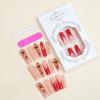 image:imageBABALAL Press on Nails Long Square Fake nails Brown Red Tortoise Fall Glue ons French Tip 3D Flower Handmade Supplies 24Pcs Ombre Full Cover Mancire False Nails for Women GirlsFNY09red