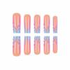 image:imageBABALAL Press on Nails Long Square Fake nails Brown Red Tortoise Fall Glue ons French Tip 3D Flower Handmade Supplies 24Pcs Ombre Full Cover Mancire False Nails for Women GirlsFNY21bluepink
