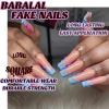 image:imageBABALAL Press on Nails Long Square Fake nails Brown Red Tortoise Fall Glue ons French Tip 3D Flower Handmade Supplies 24Pcs Ombre Full Cover Mancire False Nails for Women GirlsFNY21bluepink