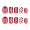 image:imageBABALAL Snowflake Press on Nails Short Square Fake Nails Blue Gradient Glue on Glitter Bling Design Winter New Year Christmas Acrylic 24Pcs Full Cover False Nails for Women Girls kidsBNxmas03snow