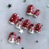 image:imageBABALAL Snowflake Press on Nails Short Square Fake Nails Blue Gradient Glue on Glitter Bling Design Winter New Year Christmas Acrylic 24Pcs Full Cover False Nails for Women Girls kidsBNxmas12