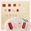 image:imageBABALAL Snowflake Press on Nails Short Square Fake Nails Blue Gradient Glue on Glitter Bling Design Winter New Year Christmas Acrylic 24Pcs Full Cover False Nails for Women Girls kidsBNxmas18