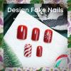 image:imageBABALAL Snowflake Press on Nails Short Square Fake Nails Blue Gradient Glue on Glitter Bling Design Winter New Year Christmas Acrylic 24Pcs Full Cover False Nails for Women Girls kidsBNxmas03snow