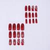 image:imageBABALAL Snowflake Press on Nails Short Square Fake Nails Blue Gradient Glue on Glitter Bling Design Winter New Year Christmas Acrylic 24Pcs Full Cover False Nails for Women Girls kidsBNxmas04snow