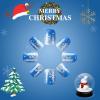 image:imageBABALAL Snowflake Press on Nails Short Square Fake Nails Blue Gradient Glue on Glitter Bling Design Winter New Year Christmas Acrylic 24Pcs Full Cover False Nails for Women Girls kidsBNxmas01winter