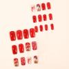 image:imageBABALAL Snowflake Press on Nails Short Square Fake Nails Blue Gradient Glue on Glitter Bling Design Winter New Year Christmas Acrylic 24Pcs Full Cover False Nails for Women Girls kidsBNxmas01
