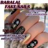 image:imageBABALAL Snowflake Press on Nails Short Square Fake Nails Blue Gradient Glue on Glitter Bling Design Winter New Year Christmas Acrylic 24Pcs Full Cover False Nails for Women Girls kidsBNxmas17