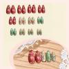 image:imageBABALAL Snowflake Press on Nails Short Square Fake Nails Blue Gradient Glue on Glitter Bling Design Winter New Year Christmas Acrylic 24Pcs Full Cover False Nails for Women Girls kidsBNxmas13