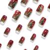 image:imageBABALAL Snowflake Press on Nails Short Square Fake Nails Blue Gradient Glue on Glitter Bling Design Winter New Year Christmas Acrylic 24Pcs Full Cover False Nails for Women Girls kidsBNxmas09