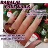 image:imageBABALAL Snowflake Press on Nails Short Square Fake Nails Blue Gradient Glue on Glitter Bling Design Winter New Year Christmas Acrylic 24Pcs Full Cover False Nails for Women Girls kidsBNxmas15
