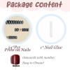 image:imageBABALAL Snowflake Press on Nails Short Square Fake Nails Blue Gradient Glue on Glitter Bling Design Winter New Year Christmas Acrylic 24Pcs Full Cover False Nails for Women Girls kidsBNxmas17