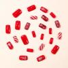 image:imageBABALAL Snowflake Press on Nails Short Square Fake Nails Blue Gradient Glue on Glitter Bling Design Winter New Year Christmas Acrylic 24Pcs Full Cover False Nails for Women Girls kidsBNxmas04