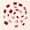 image:imageBABALAL Snowflake Press on Nails Short Square Fake Nails Blue Gradient Glue on Glitter Bling Design Winter New Year Christmas Acrylic 24Pcs Full Cover False Nails for Women Girls kidsBNxmas05
