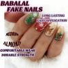 image:imageBABALAL Snowflake Press on Nails Short Square Fake Nails Blue Gradient Glue on Glitter Bling Design Winter New Year Christmas Acrylic 24Pcs Full Cover False Nails for Women Girls kidsBNxmas13