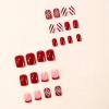 image:imageBABALAL Snowflake Press on Nails Short Square Fake Nails Blue Gradient Glue on Glitter Bling Design Winter New Year Christmas Acrylic 24Pcs Full Cover False Nails for Women Girls kidsBNxmas05