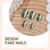 image:imageBABALAL Snowflake Press on Nails Short Square Fake Nails Blue Gradient Glue on Glitter Bling Design Winter New Year Christmas Acrylic 24Pcs Full Cover False Nails for Women Girls kidsBNxmas15