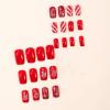 image:imageBABALAL Snowflake Press on Nails Short Square Fake Nails Blue Gradient Glue on Glitter Bling Design Winter New Year Christmas Acrylic 24Pcs Full Cover False Nails for Women Girls kidsBNxmas04