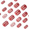 image:imageBABALAL Snowflake Press on Nails Short Square Fake Nails Blue Gradient Glue on Glitter Bling Design Winter New Year Christmas Acrylic 24Pcs Full Cover False Nails for Women Girls kidsBNxmas03snow
