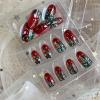 image:imageBABALAL Snowflake Press on Nails Short Square Fake Nails Blue Gradient Glue on Glitter Bling Design Winter New Year Christmas Acrylic 24Pcs Full Cover False Nails for Women Girls kidsBNxmas11