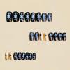 image:imageBABALAL Snowflake Press on Nails Short Square Fake Nails Blue Gradient Glue on Glitter Bling Design Winter New Year Christmas Acrylic 24Pcs Full Cover False Nails for Women Girls kidsBNxmas17