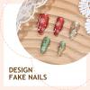image:imageBABALAL Snowflake Press on Nails Short Square Fake Nails Blue Gradient Glue on Glitter Bling Design Winter New Year Christmas Acrylic 24Pcs Full Cover False Nails for Women Girls kidsBNxmas13