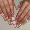 image:imageBABALAL Press on Nails Long Square Fake nails Brown Red Tortoise Fall Glue ons French Tip 3D Flower Handmade Supplies 24Pcs Ombre Full Cover Mancire False Nails for Women GirlsFNY02luxury