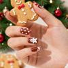 image:imageBABALAL Snowflake Press on Nails Short Square Fake Nails Blue Gradient Glue on Glitter Bling Design Winter New Year Christmas Acrylic 24Pcs Full Cover False Nails for Women Girls kidsBNxmas16