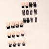 image:imageBABALAL Press On Nails Extra Long Square Fake Nails White Chrome French Tip amp 3D Gold Chain 3D Design Glossy Full Cover Glue On Nails For Women And Girls 24PcsFNP19gothic