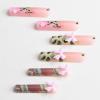 image:imageBABALAL Press On Nails Extra Long Square Fake Nails White Chrome French Tip amp 3D Gold Chain 3D Design Glossy Full Cover Glue On Nails For Women And Girls 24PcsFNP14camouflage