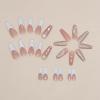 image:imageBABALAL Press On Nails Extra Long Square Fake Nails White Chrome French Tip amp 3D Gold Chain 3D Design Glossy Full Cover Glue On Nails For Women And Girls 24PcsFNP23bling