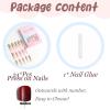 image:imageBABALAL Press On Nails Extra Long Square Fake Nails White Chrome French Tip amp 3D Gold Chain 3D Design Glossy Full Cover Glue On Nails For Women And Girls 24PcsFNP14camouflage