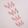 image:imageBABALAL Press On Nails Extra Long Square Fake Nails White Chrome French Tip amp 3D Gold Chain 3D Design Glossy Full Cover Glue On Nails For Women And Girls 24PcsFNP26chrome