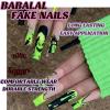 image:imageBABALAL Press On Nails Extra Long Square Fake Nails White Chrome French Tip amp 3D Gold Chain 3D Design Glossy Full Cover Glue On Nails For Women And Girls 24PcsFNP07ghost