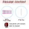 image:imageBABALAL Press On Nails Extra Long Square Fake Nails White Chrome French Tip amp 3D Gold Chain 3D Design Glossy Full Cover Glue On Nails For Women And Girls 24PcsFNP33purple