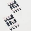 image:imageBABALAL Press On Nails Extra Long Square Fake Nails White Chrome French Tip amp 3D Gold Chain 3D Design Glossy Full Cover Glue On Nails For Women And Girls 24PcsFNP21goth