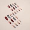image:imageBABALAL Press On Nails Extra Long Square Fake Nails White Chrome French Tip amp 3D Gold Chain 3D Design Glossy Full Cover Glue On Nails For Women And Girls 24PcsFNP29spider