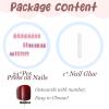 image:imageBABALAL Press On Nails Extra Long Square Fake Nails White Chrome French Tip amp 3D Gold Chain 3D Design Glossy Full Cover Glue On Nails For Women And Girls 24PcsFNP0302