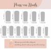 image:imageBABALAL Press On Nails Extra Long Square Fake Nails White Chrome French Tip amp 3D Gold Chain 3D Design Glossy Full Cover Glue On Nails For Women And Girls 24PcsFNP12heart