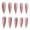 image:imageBABALAL Press On Nails Long Almond Fake Nails Green Cat Eye Design with 3D Floral Summer Spring Art Glossy Full Cover Glue On Nails For Women And Girls 24PcsANS20904