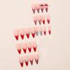 image:imageBABALAL Press On Nails Long Almond Fake Nails Green Cat Eye Design with 3D Floral Summer Spring Art Glossy Full Cover Glue On Nails For Women And Girls 24PcsANS204bow